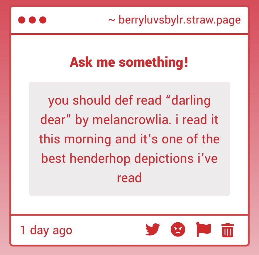 omg tysm for this rec i will read &amp; update later…