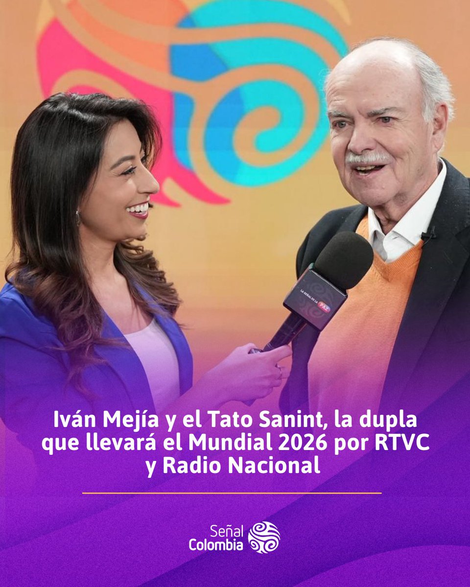 #IvánYTatoEnRadioNacional⚽🎙️ Dos grandes voces del periodismo deportivo se unen para vivir el Mundial como nunca antes. Iván Mejía regresa a los micrófonos junto a Tato Sanint para llevar toda la emoción de la Copa Mundial de la FIFA 2026 por RTVC y Radio Nacional de Colombia.