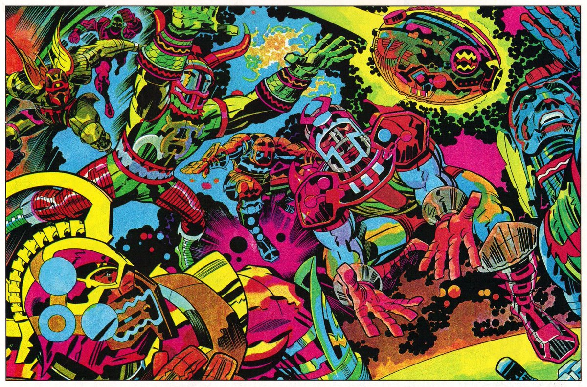 Jack Kirby's cosmic football art for the October 22, 1973 issue of Pro, the official magazine of the NFL.