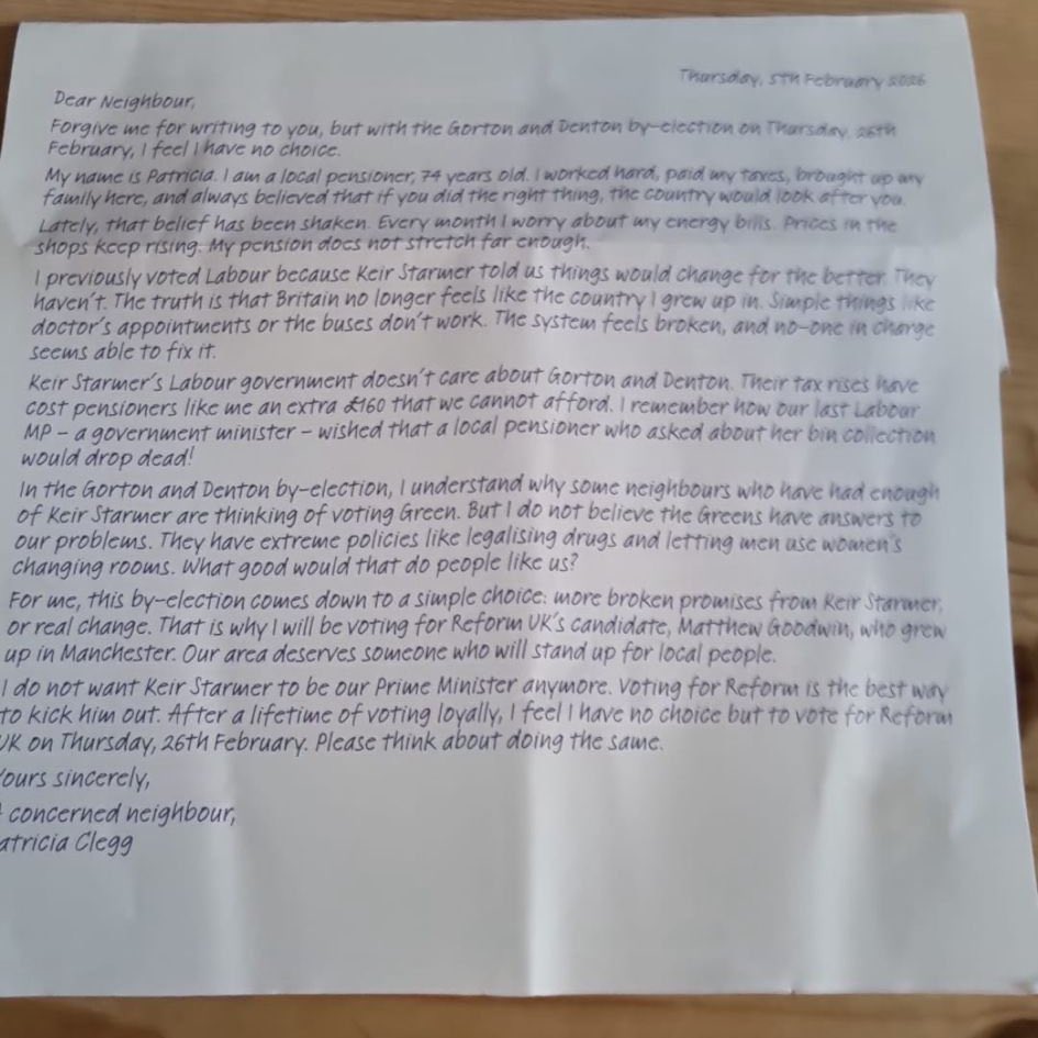 This should be the end of <a href="/GoodwinMJ/">Matt Goodwin</a>’s campaign. 

Just like his claim to be the local candidate, a fabrication made up to win, not to help people.

Pretending to be a pensioner.

That’s sick.

#GortonAndDenton reject Goodwin.