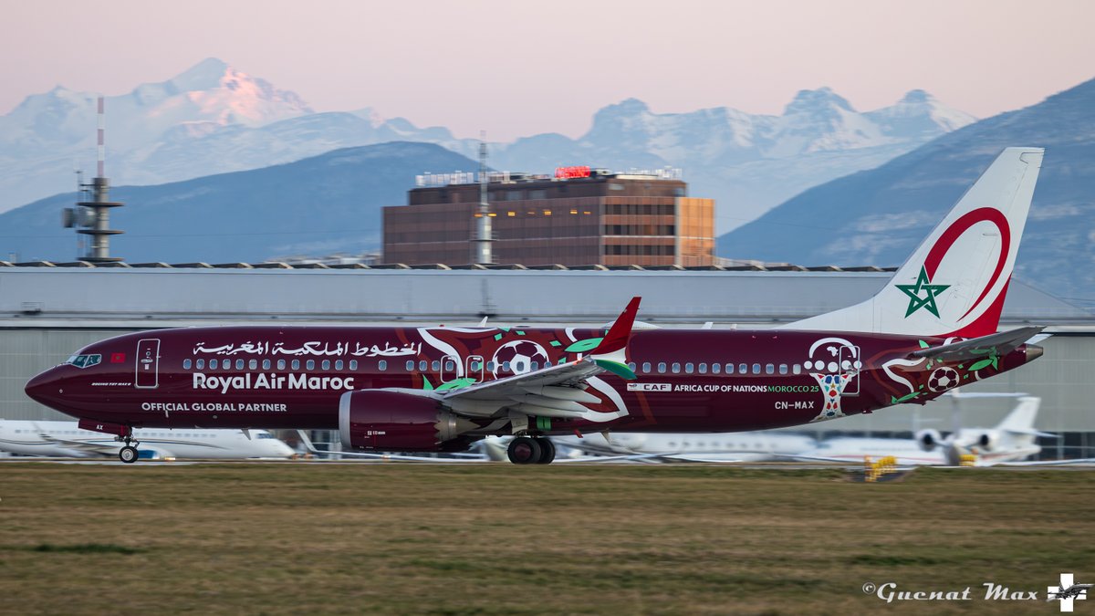 Guenat64's tweet photo. CN-MAX, Boeing MAX 8, RAM Royal Air Maroc, livrée "CAF Official Global Partner" https://t.co/LvOck3wtZZ
