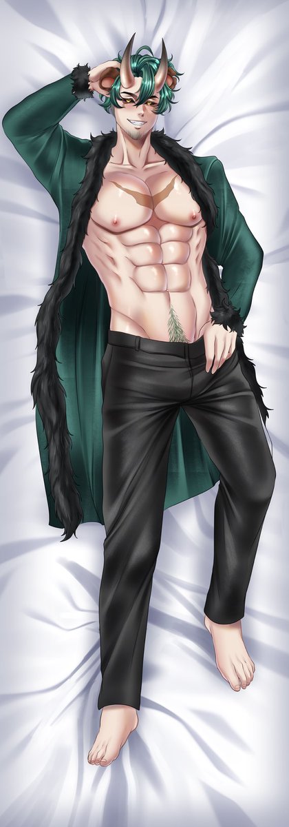 <a href="/TheOzzieOni/">TheOzzieOni - Golden Moon Bear</a> and I are cooking hard here 💚🖤

Body pillow commish of these two
Hotties was a dream piece for me to draw for sure 👀
Rendering abs and tummy is one of my favourite things to do
Thank you again for this lovely piece, make sure you follow Ozzie~