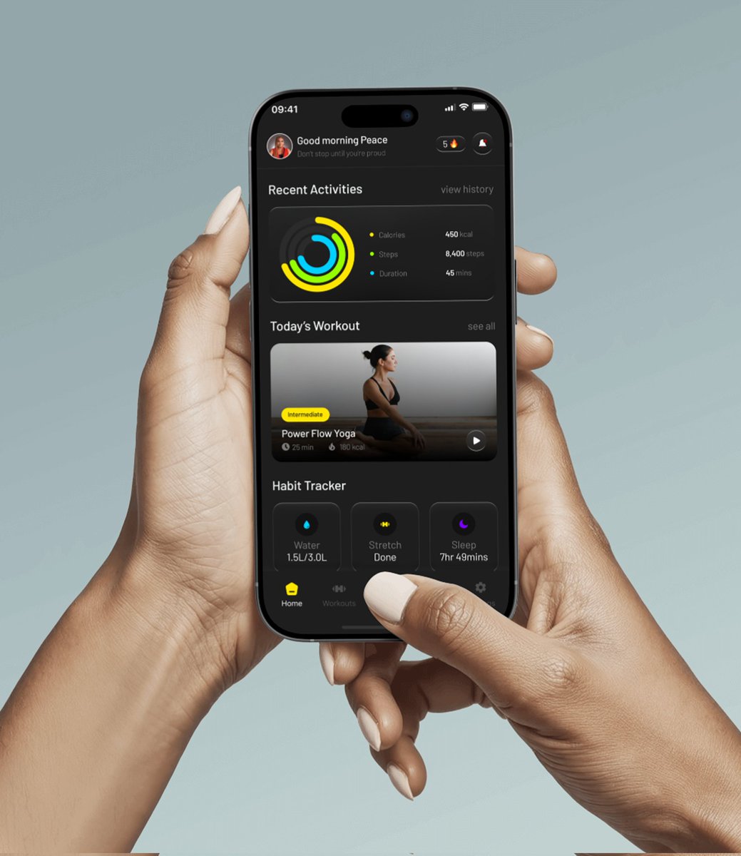 If you opened a fitness app, which home screen would feel better?

A - A floating “Start Workout” button that pushes you to take action instantly.

B - A calmer layout with no dominant CTA, letting you decide when to move.

Which one wins for you; A or B?