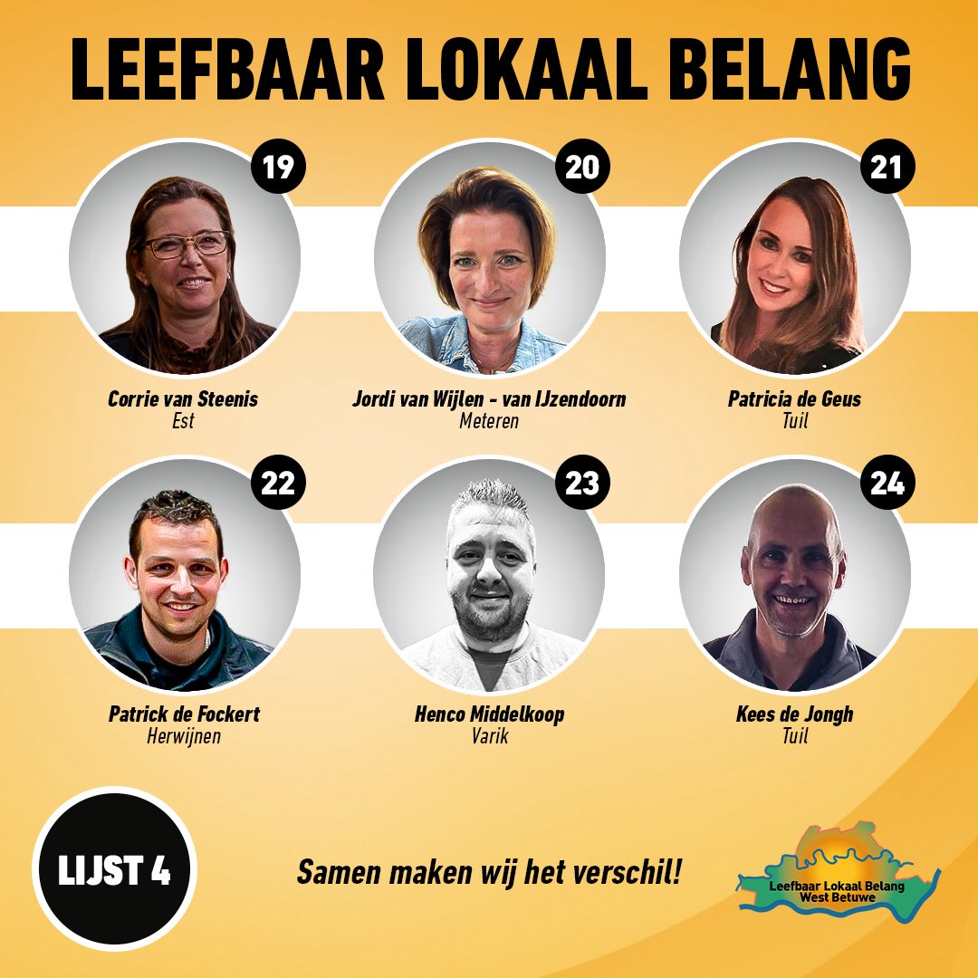 Trots op onze lijst &amp; kandidaten! #lijst4 #WestBetuwe