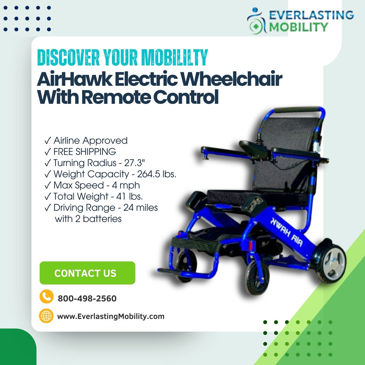 EverlastingMob1's tweet photo. ✨ Meet the Air Hawk Folding Power Wheelchair – only 41 lbs, aircraft-grade aluminum, folds in seconds! Portable, durable, and easy to carry. 💙

🔗 Full specs: https://t.co/tlmjKquHAI

#EverlastingMobility #AirHawkWheelchair #LightweightWheelchair #FoldingWheelchair https://t.co/dnBVdavycb