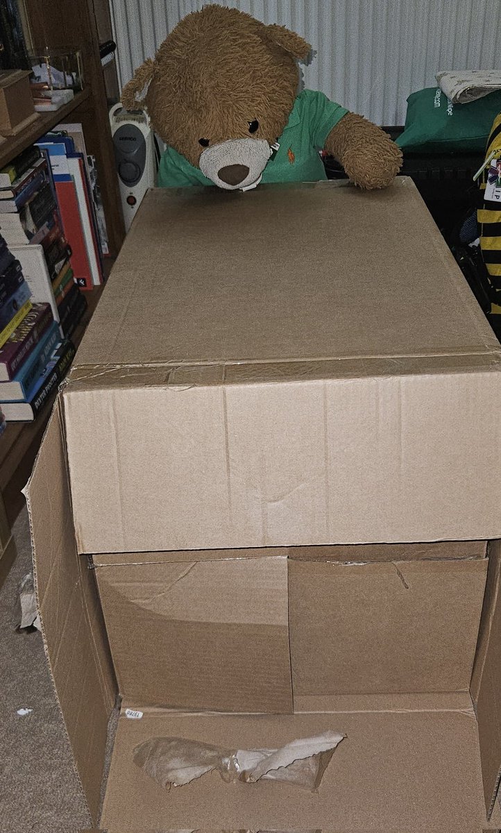 BDMed_Bear's tweet image. So mum did a lot of #overtime at New Years which means we've had some lovely new things for the house. I thought I'd help by taking out all the boxes for #recycling,  but... well... they were a lot bigger than me &amp;amp; I ended up in a muddle! Help! #bearswithjobs #bearsfamily