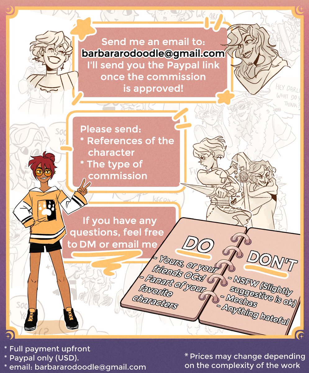 BarbaraRodoodle's tweet photo. COMMISSIONS ARE OPEN!!~

Send me your favorite blorbos to draw!  D&amp;D players, I summon thee!!

If you have any questions, please feel free to either DM or email me

#commissionsopen #dndcommissionsopen #commissions https://t.co/HPJJxyCK8I