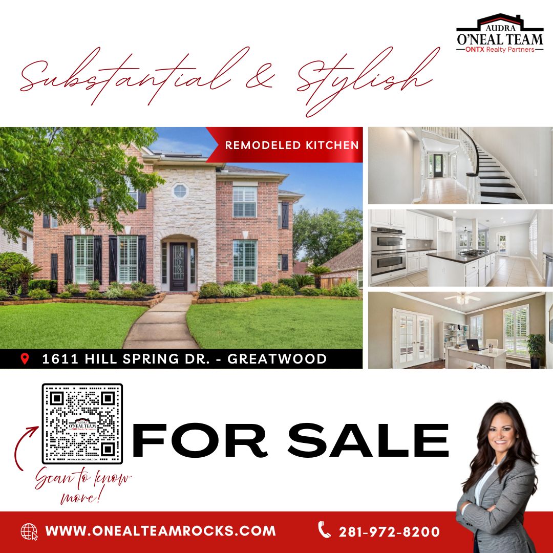 audraoneal's tweet image. KITCHEN SPOTLIGHT!
✨ Features Avanza counters, cherry cabinetry, &amp;amp; double ovens. This 5-bed Greatwood gem is a chef's dream with nearly 3,500 SQFT of designer space.

📞 281-972-8200

#DreamKitchen #Greatwood #JustListed #AudraONealTeam #FridayIsMyMonday