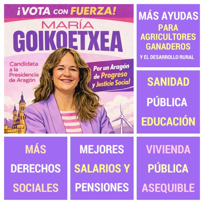 Ésta ha sido la ÚNICA candidata, que no ha aparecido en el repaso del cierre de campaña del 8F, en Aragón, esta noche, por parte de RTVE.
¿Ha tenido algo que ver en ello el director, Jon Ariztimuño o la directora de contenidos, Maribel Sánchez?
¡¡¡Qué ASCO más grande!!!