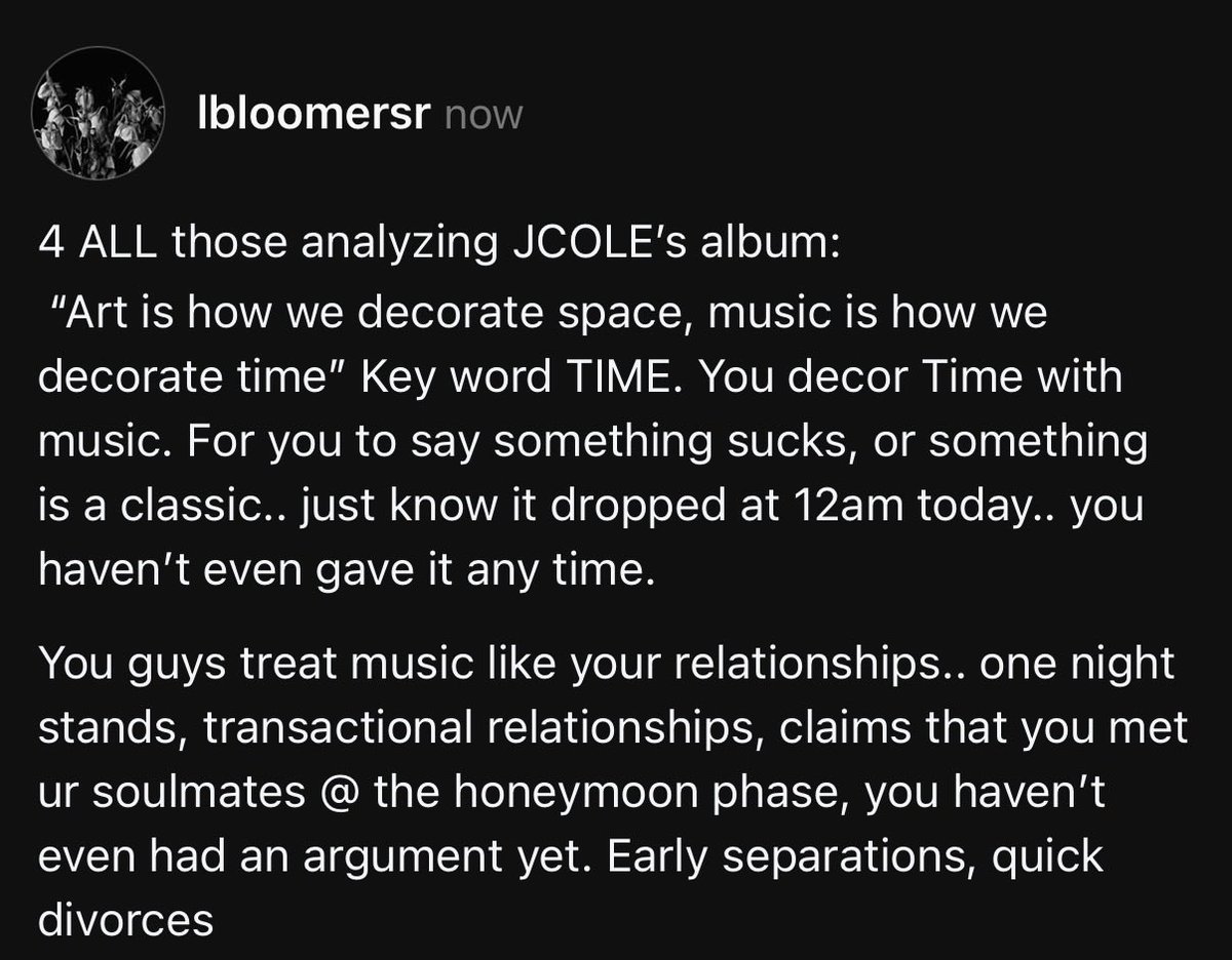WatchREDLGHT's tweet photo. How about give the music experiences instead of judgements.. and naturally a classic will be revealed because it won’t leave the speaker over TIME. It’s literally takes TIME .. you guys act like you fuk and the next min the baby pops out. lol #jcole #thefalloff https://t.co/HWP9EMTBMo