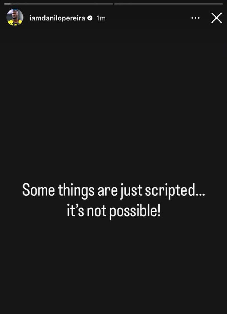 🚨🚨💣💣 دانيلو بيريرا عبر ⁧انستقرام⁩:

بعض الأشياء مكتوبة مسبقًا... هذا غير ممكن!