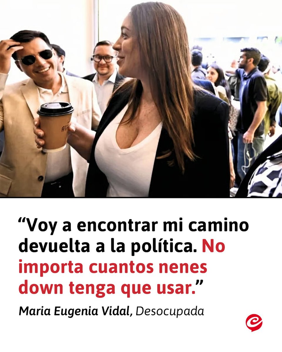 TOMA LA DELANTERA

La Ex Diputada, Eugenia Vidal, se mostro desesperada por volver a la vida política y no va frenar hasta conseguir un trabajo, entro a la polémica por Ian Moche: "Voy a encontrar mi camino devuelta a la política. No importa cuantos nenes down tenga que usar"