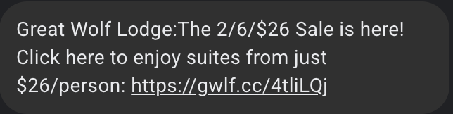 btstump's tweet photo. I fell for the bait and sat in their "waiting room" only to not find a single night for that price when I tried to book... Thanks for wasting my time @GreatWolfLodge... https://t.co/e81xXGM3BY