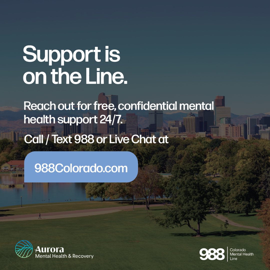 #Colorado is home to some great views and parks. Trading some screen time for green time can help reduce feelings of #Stress and #Anxiety. If you are in a #MentalHealthCrisis, visit the Potomac Pavilion at 1290 S. Potomac St. (North Entrance), 24/7, 365.