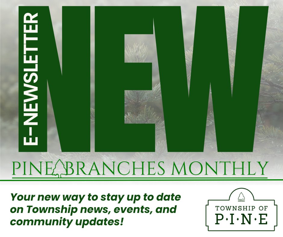 Stay connected with what’s happening in Pine! 💚🌲 Introducing Pine Branches Monthly, our new e-newsletter.

🔗 Subscribe at twp.pine.pa.us — click “Notify Me,” sign in/create account &amp; choose your preferred communication method!

#ENewsletter #StayInformed #Pinetastic