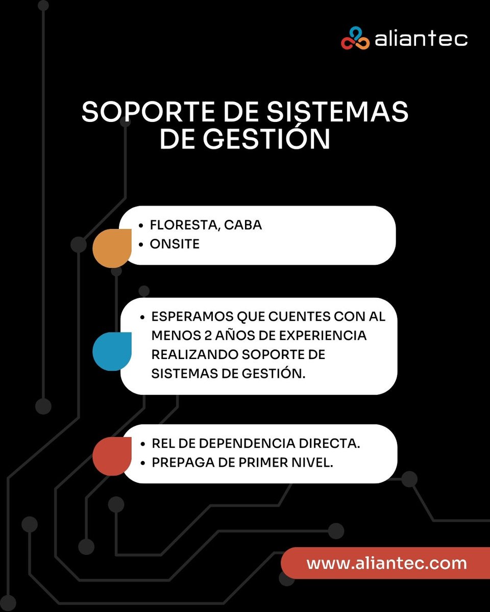 🧠 ¿Tenés experiencia en soporte de sistemas de gestión y sabés SQL? Una empresa con 30+ años te busca para brindar soporte funcional y técnico. Híbrido en CABA, prepaga y capacitaciones. ¿Te interesa? Escribinos 📩 #empleoit #soporte #sql #trabajohibrido
ViiAfZ.short.gy/4fqvi7