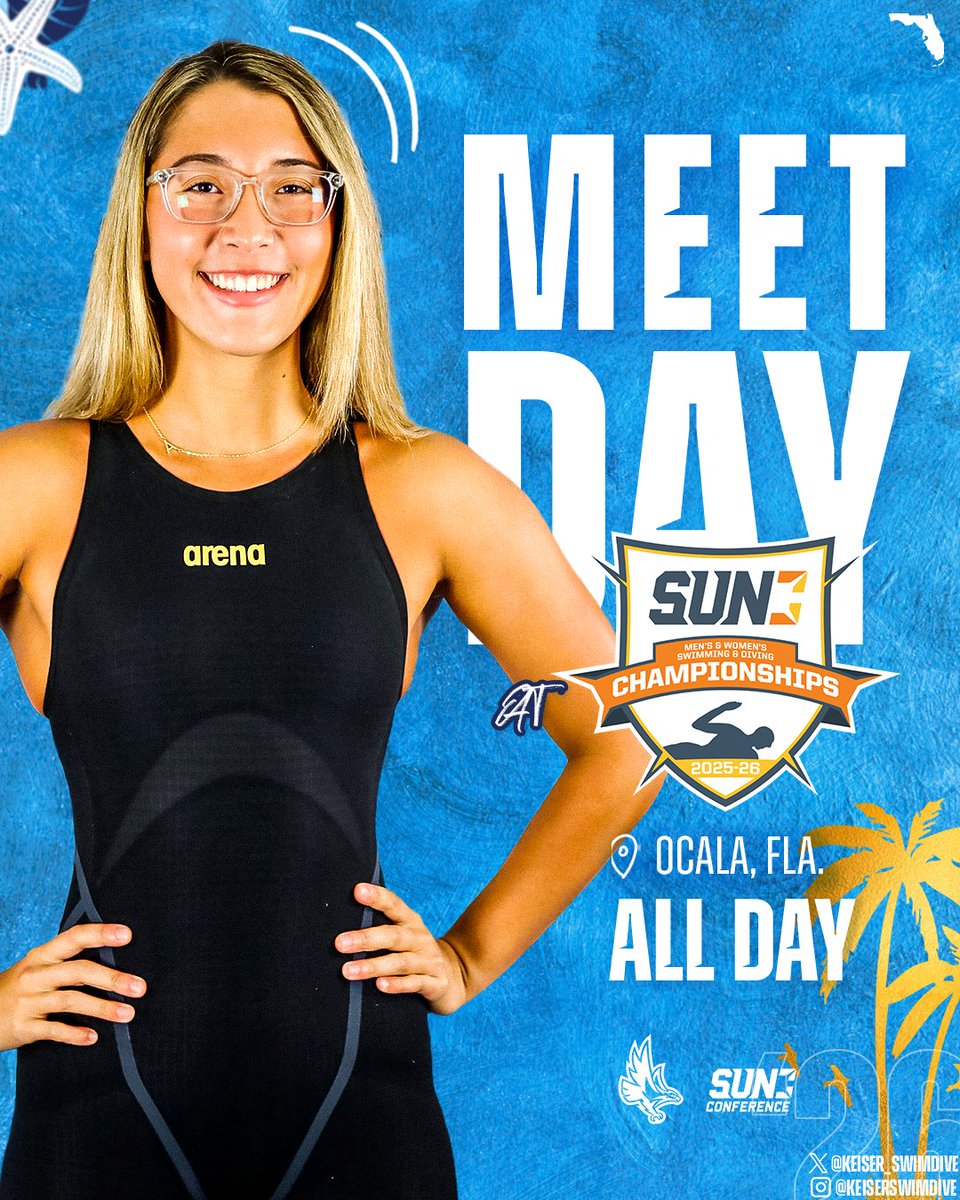 Keiser_SwimDive's tweet photo. 𝗧𝗶𝗺𝗲 𝘁𝗼 𝗙𝗶𝗻𝗶𝘀𝗵 𝗦𝘁𝗿𝗼𝗻𝗴!

🏆: Sun Conference Championships
🕘: Prelims 9 PM
🕔: Finals 5 PM
🏟: FAST
📊($): Meet Mobile
🎥: https://t.co/TXVM3VGdBI

#DefendTheBeach https://t.co/PEvCCg9M1R