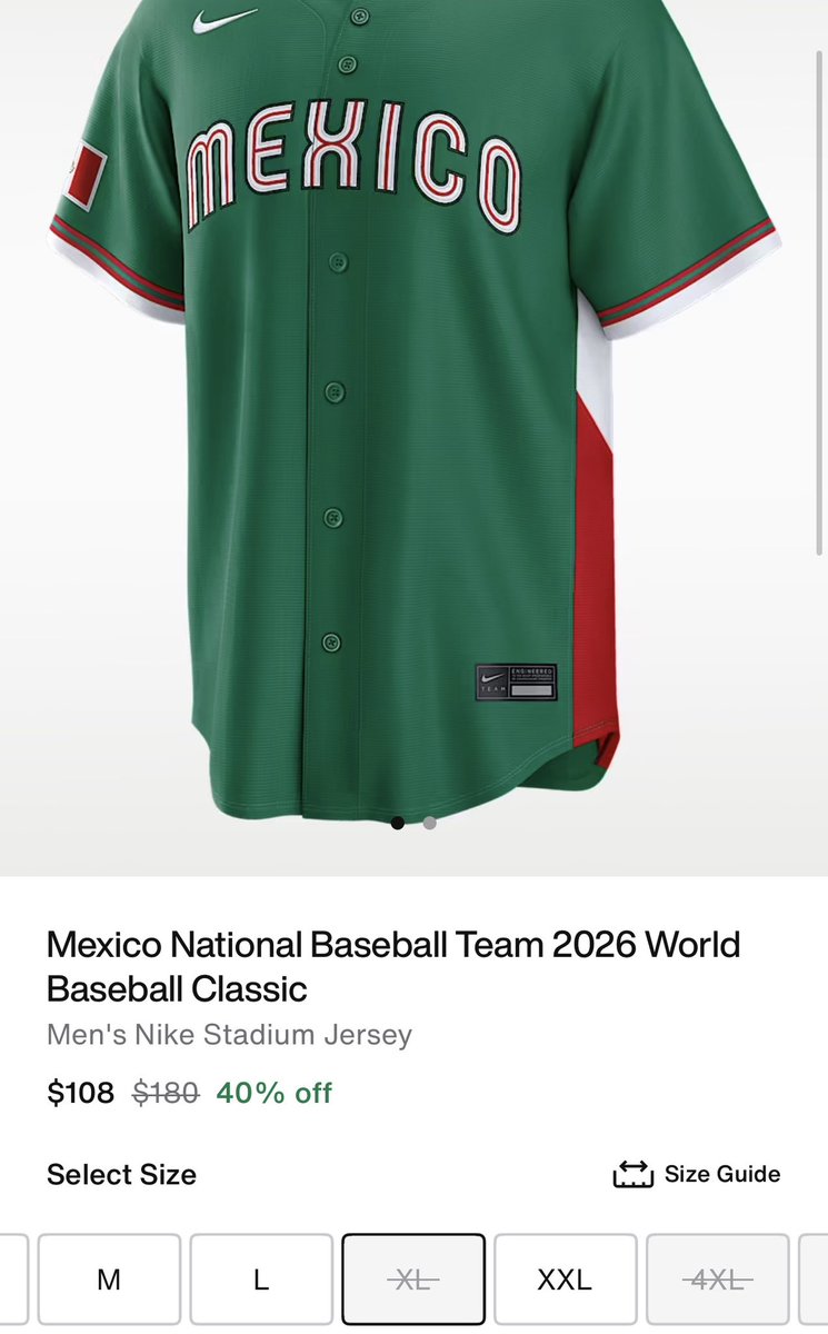 I slipped and my size sold out 😔 #Mexico #WBC