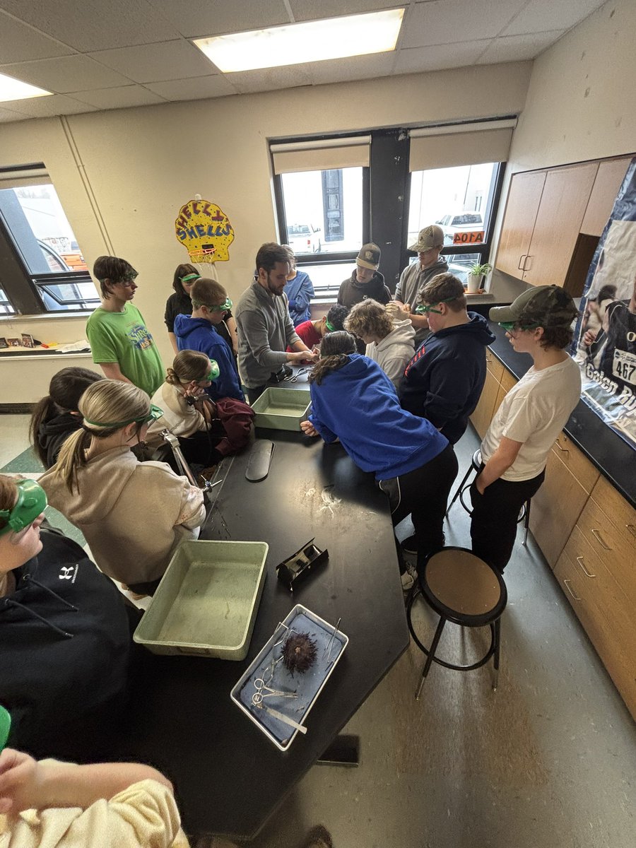 DandurandJason's tweet photo. RHS Shells really came out of their shells today in Mr. Scamihorn’s biology Sea Urchin lab dissection today! Students demonstrated collaboration, curiosity, and bravery…sticking right to the point of the lesson…😜 #marinebiology #science #GoShells #CommunityOfLearners https://t.co/1LzhYeowby