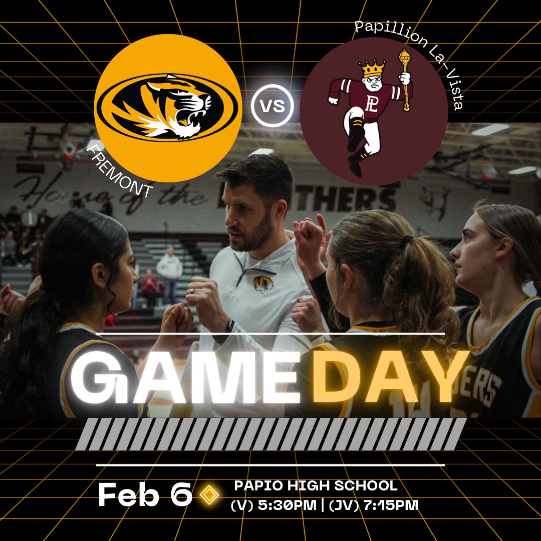 FHSTigerGBB's tweet photo. 🚌 ROAD GAME 🚌

📍 PAPIO HIGH
🆚 Monarchs
⏰ V-5:30pm | JV-7:15pm

#GoTigers #FAMILY https://t.co/lPqPCwXd0G