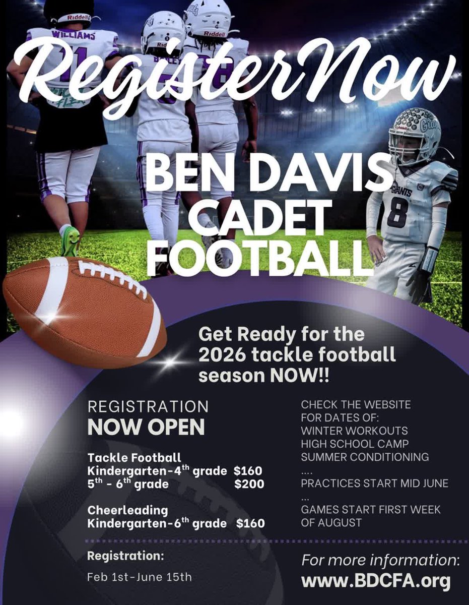 BD Cadet Football and Cheer tweet media