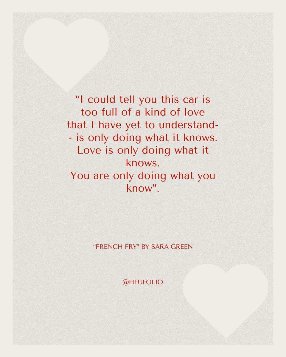 Folio 46 has inspiring pieces for everyone to enjoy!

"French Fry" by Sara Green is worth the read! Head over to foliomagazine.org to read other Folio pieces and to submit your own work!