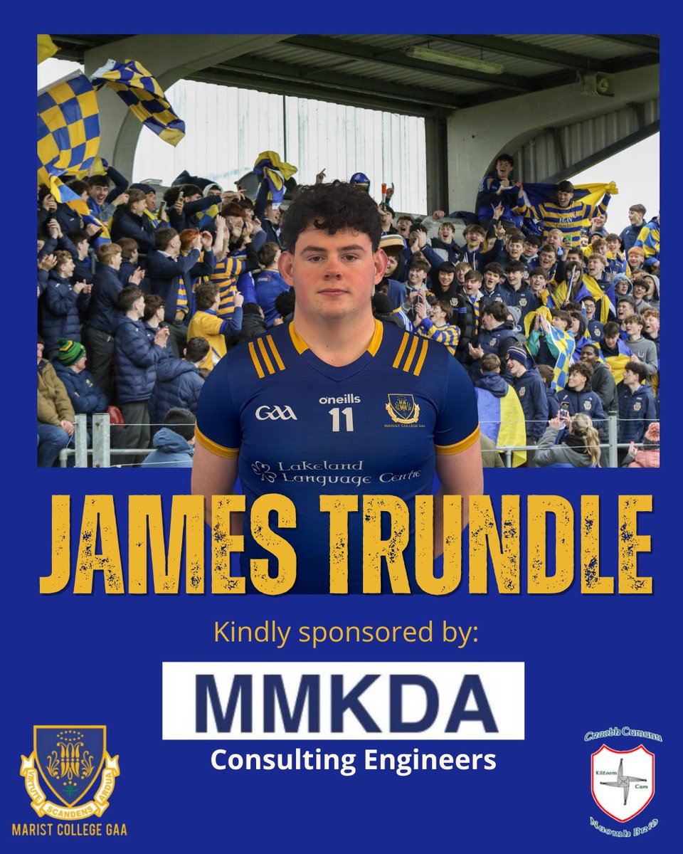 Thanks to John McGrath from MMKDA for their sponsorship of Thomas Egan and James Trundle. John is the father of Paul McGrath who was part of the 2018 Leinster Final team. 💙💛