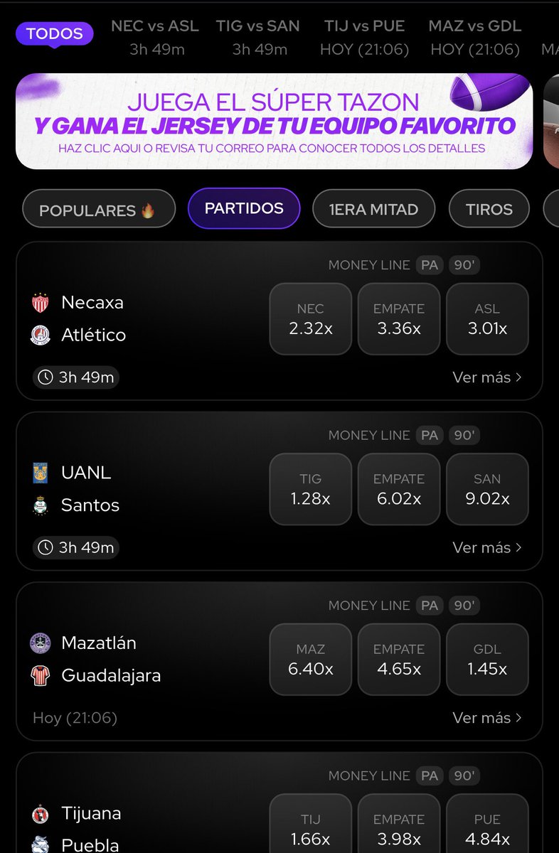 Dinámica de Viernes Botanero en <a href="/Draftea_Mexico/">Draftea México</a> 🇲🇽 🍻 

1 ganador de $1,000💰

Para participar tienes que hacer lo siguiente:
-Dar Like ♥️ y RT 🔁 a la publicación 
-Acertar resultado de los 4 partidos (ganador o empate)
-Seguirme en X (Twitter) 
-Usar el #BernardoPicks 

¡Éxito
