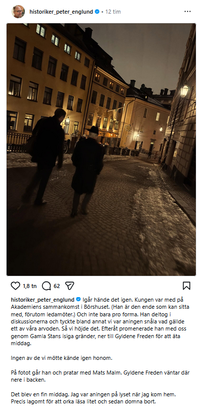 När konungen går på gatan som en vanlig man.