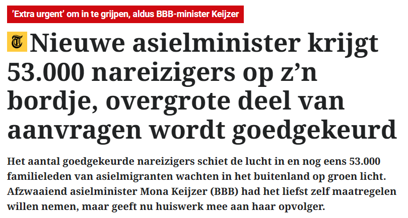 Niet de nieuwe minister, maar wij als samenleving krijgen deze ontwrichtende migratie op ons bord👇
Omdat politici weigeren wetten en verdragen aan te passen — dat past namelijk nog niet binnen de geloofsartikelen van de academische kaste.
Nog niet ...
telegraaf.nl/binnenland/nie…