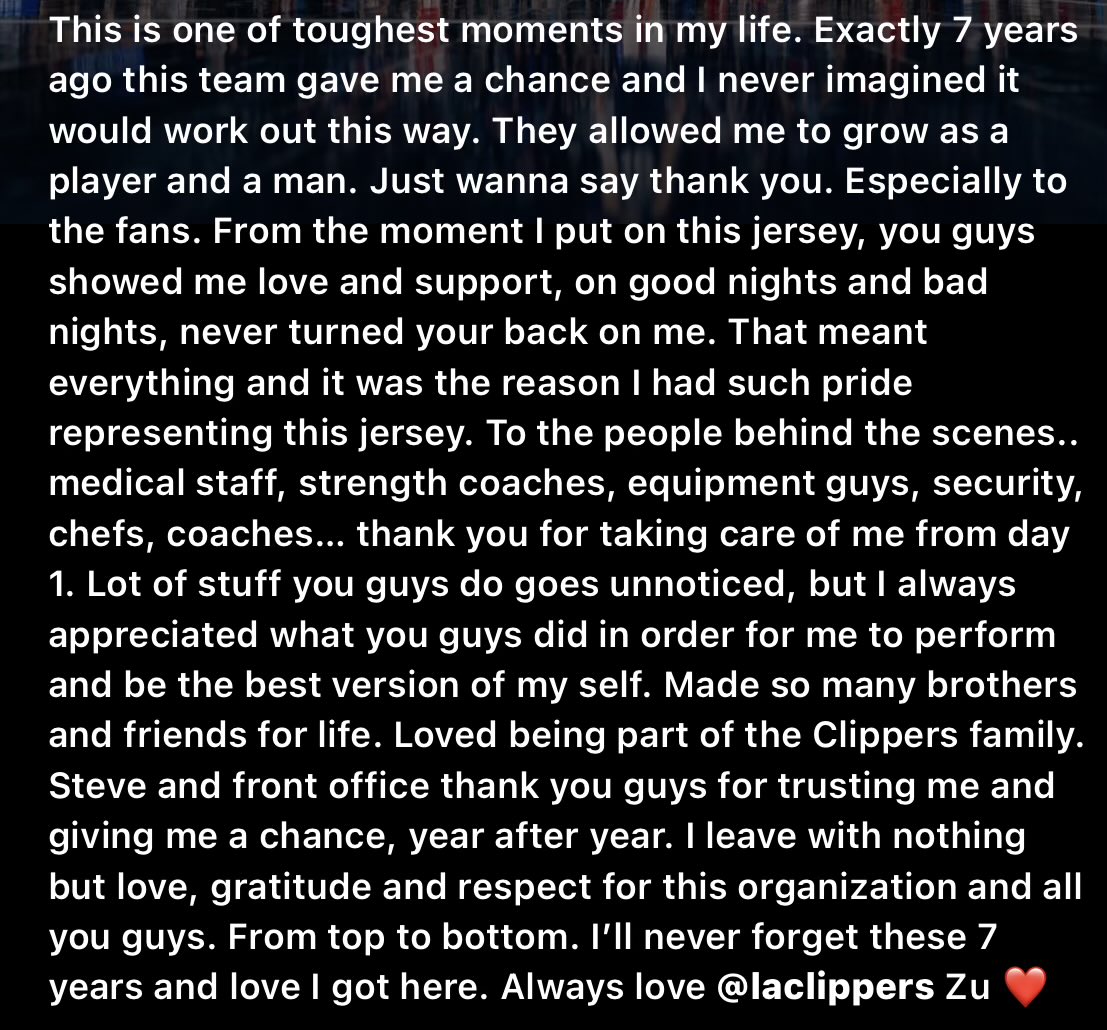 Ivica Zubac says goodbye to the LA Clippers