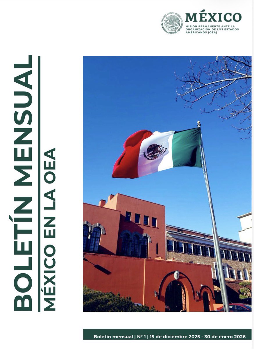 Te invitamos a leer el primer número del Boletín Mensual “México🇲🇽 en la OEA” donde encontrarás información relevante sobre las actividades de la <a href="/MisionMexOEA/">MisionMexOEA</a>, así como posicionamientos de México 🇲🇽 en la <a href="/OEA_oficial/">OEA</a> 📖 canva.com/design/DAHATgt…
