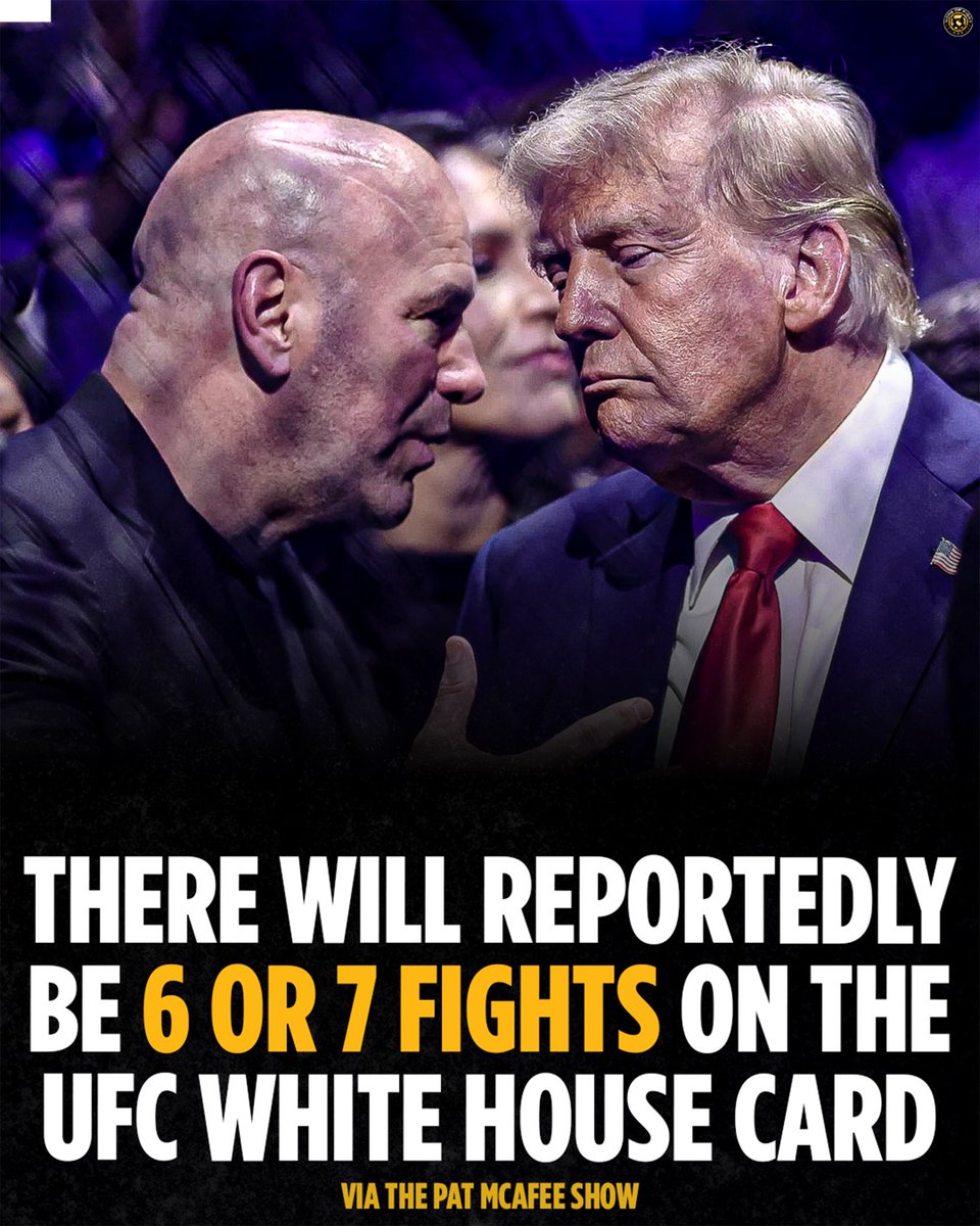 Home_of_Fight's tweet photo. 🚨 According to TKO CEO Ari Emmanuel, the UFC White House card on June 14th will feature 6-7 fights for the whole card and is being worked on right now.

(via @patmcafeeshow) https://t.co/X2ruzu6KEV