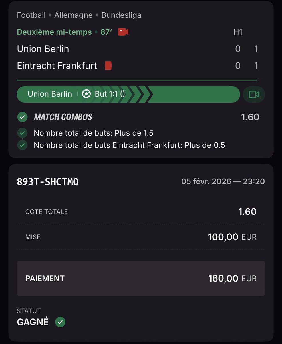 mickapro's tweet photo. Yo la Team !❤️🔥
Safe 1.60✅
On encaisse.👊
#fifa #foot #championsleague2025 #winbet #Teamparieur https://t.co/wZ5PRmt81j