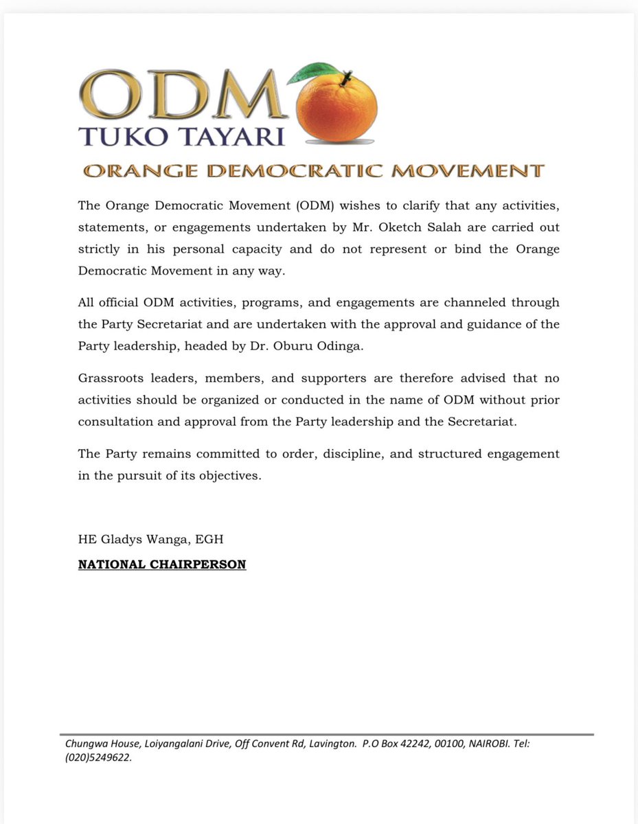 The ODM Party tweet media