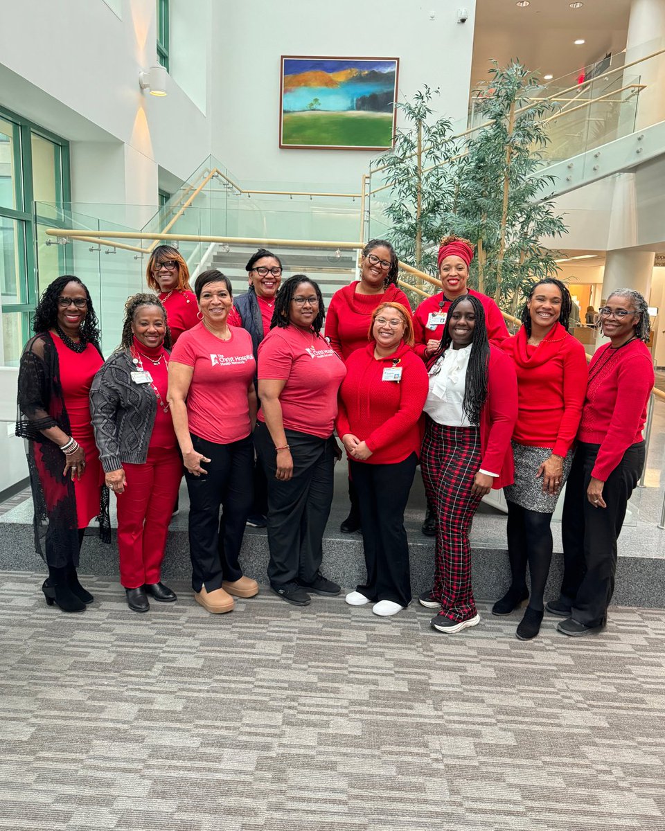 ChristHospital's tweet photo. #WearRedDay at @ChristHospital! ❤️ 

Team members wore red in support of @GoRedForWomen, raising awareness for heart disease, the leading threat to women’s health. As Greater Cincinnati’s Heart Hospital, we’re committed educating and advocating for heart health! @TCHHeart https://t.co/OhlSvlNxND