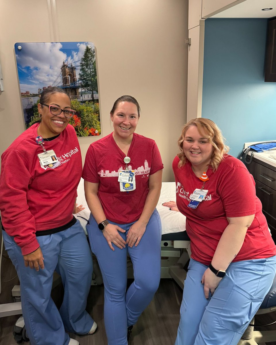 ChristHospital's tweet photo. #WearRedDay at @ChristHospital! ❤️ 

Team members wore red in support of @GoRedForWomen, raising awareness for heart disease, the leading threat to women’s health. As Greater Cincinnati’s Heart Hospital, we’re committed educating and advocating for heart health! @TCHHeart https://t.co/OhlSvlNxND