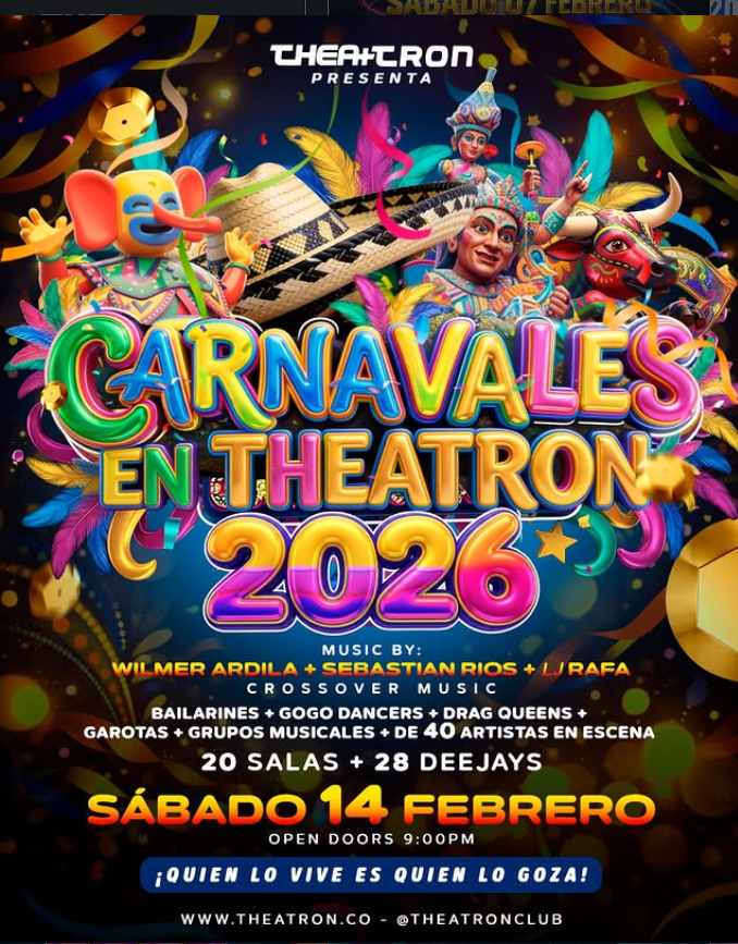 Sábado 14 de Febrero <a href="/theatronbogota/">TheatronBogotá</a> presenta🎊CARNAVALES 2026 orgullolgbtcolombia.blogspot.com/2026/02/sabado…