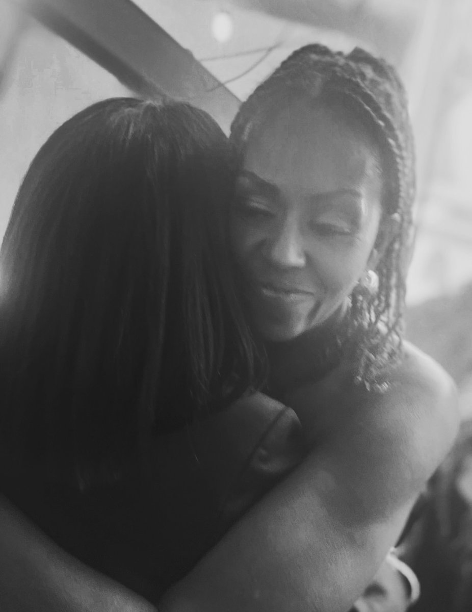 This is who <a href="/MichelleObama/">Michelle Obama</a> is to me… a woman who instinctively knows when a hug &amp; encouragement is needed. I refuse to repost the midnight madman’s racist rant on my page. Instead I choose to do what she did for me on this day… I choose to center her and her personhood, her