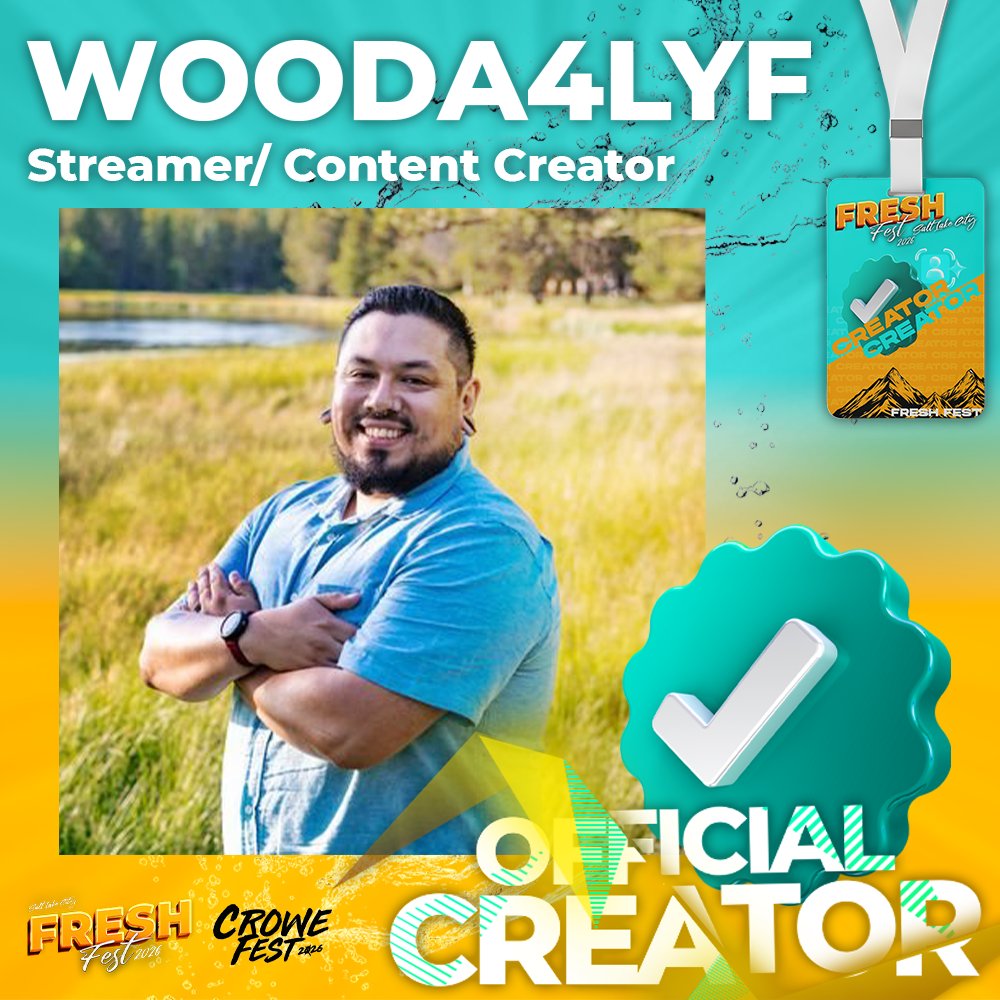 Honored to announce I've been chosen as a Content Creator for this years Fresh Fest! Can't wait to see you all there and for everyone to meet the wife <a href="/misaface25/">Marisa</a>! don't forget to use code WoodA at checkout for 20% off your next Freshen Up order! <a href="/FreshCroweFest/">Fresh Fest ✘ Crowe Fest</a> <a href="/DrinkFreshenUp/">Freshen Up Energy</a>