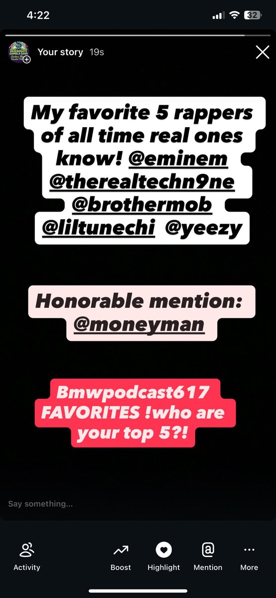 🚨🚨#BMWPODCAST617 TOP 5 N HONORABLE MENTION! <a href="/Eminem/">Marshall Mathers</a> <a href="/TechN9ne/">Tech N9ne</a> <a href="/BrotherMob/">SCARFACE</a> <a href="/LilTunechi/">Lil Wayne WEEZY F</a> <a href="/yeezy/">Yeezy News</a> /<a href="/MoneyMan/">Big Money</a> !🫡🐐🔥 🚨🚨WHAT ARE YOUR TOP 5 ?!