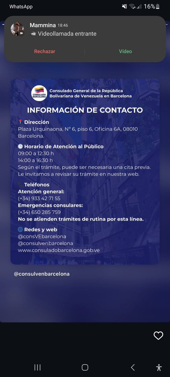 ⚠️ 👉👉 AVISO IMPORTANTE - El Consulado General de Venezuela en Barcelona permanecerá cerrado los días lunes 16 y martes 17 de febrero. Quien tenga una cita SAIME agendada para estas fechas, deberá reagendarla accediendo a su perfil en el sistema 🇻🇪.