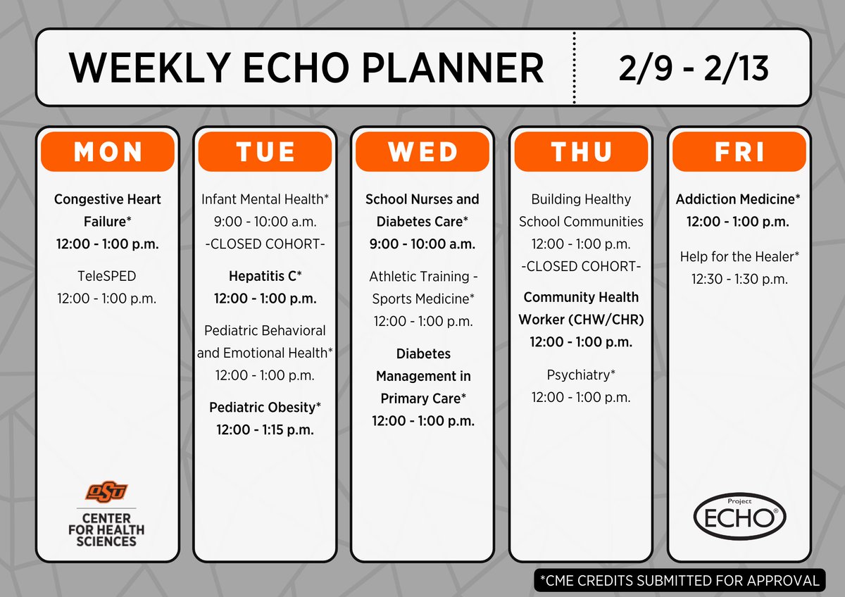 OKStateECHO's tweet image. Here is your ECHO lineup! We hope to see you soon 🥳🤩

Registration link: redcap.okstate.edu/surveys/?s=3KY…

To access our full schedule, visit our website in our profile!
.
.
.
#OSUProjectECHO #Tulsa #Oklahoma #OSU #projectecho #iecho