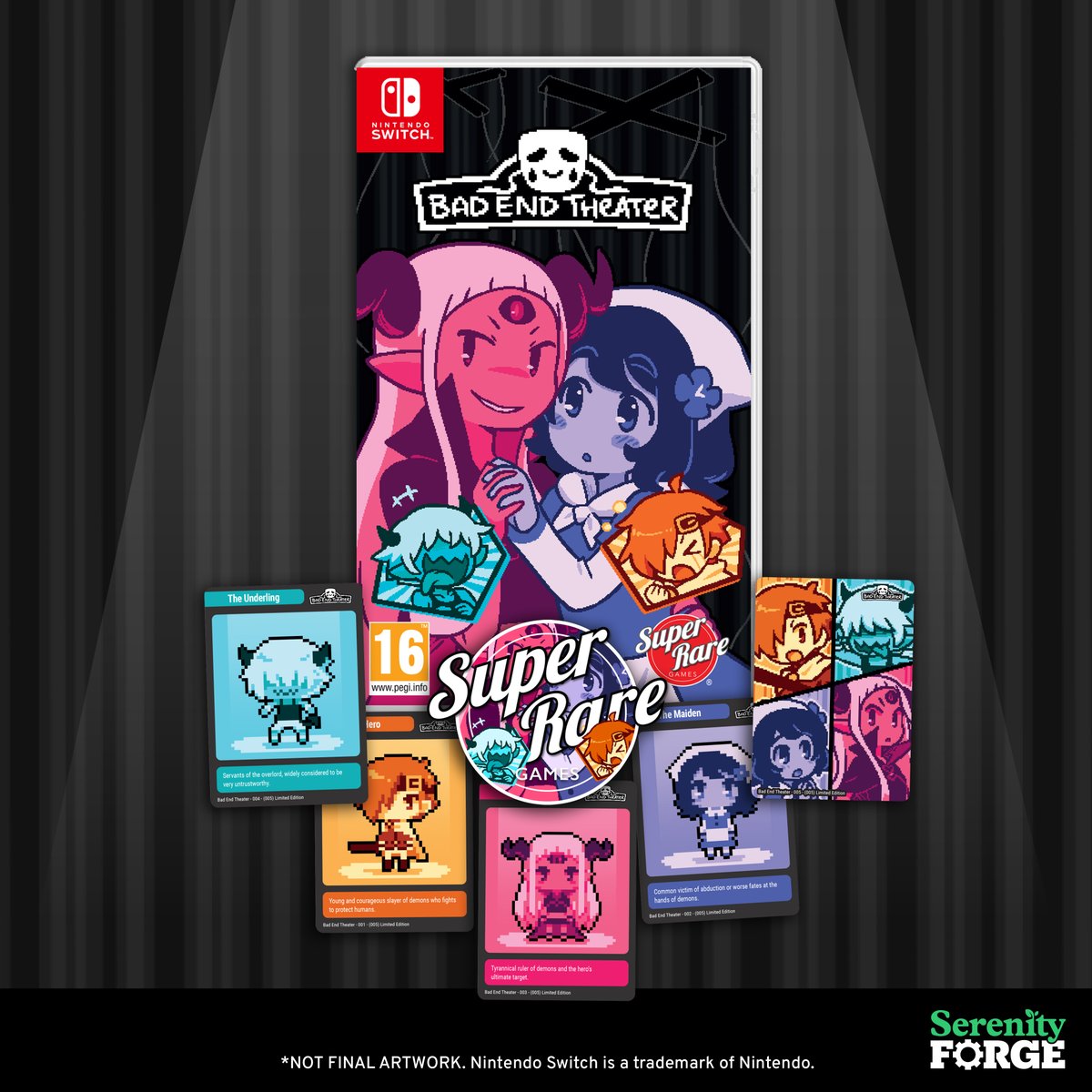 SerenityForge's tweet photo. The physical edition and vinyl soundtrack for BAD END THEATER are now open for pre-order ✨

Don’t miss out on these special releases for the cult-classic visual novel that @markiplier called “very fun” & “an innovative twist” on adventure games. 

🎶 Vinyl Soundtrack - https://t.co/tJLZd4eoxR

🎮 Physical Edition - https://t.co/QiLB2RCosO