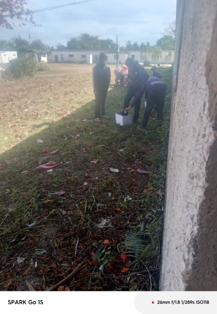 Estudiantes de primer año de contabilidad del grupo 1B en trabajo de higienización en el Centro Politécnico Leonides Blanco González. 
#PinardelRío #CubaMined #SanJuanyMartínez