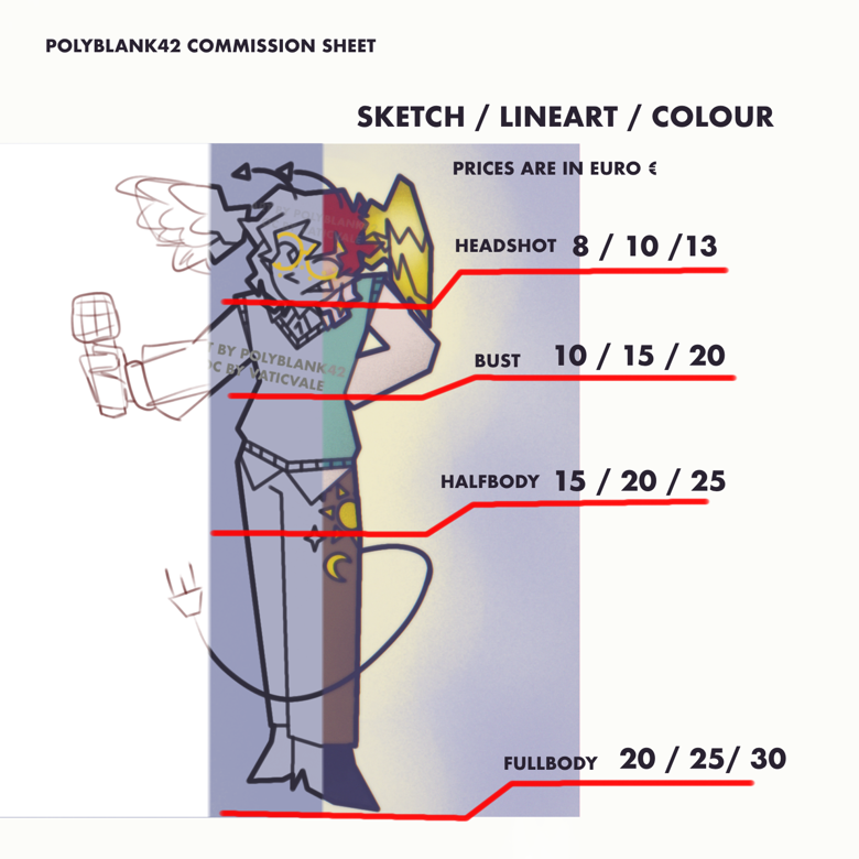 Polyblank42's tweet photo. I have Open Commissions :D

They can be regular Character Art or Idiot Doodle (for 1€).
They r on Kirke and Ko-fi.

I also have a Store on ACGGoods with Fandom Merch

I also have a Strawpage, where you can ask Questions or say Stuff

Ill put the Links below, aswell as Updates https://t.co/m4MYDDEbTZ