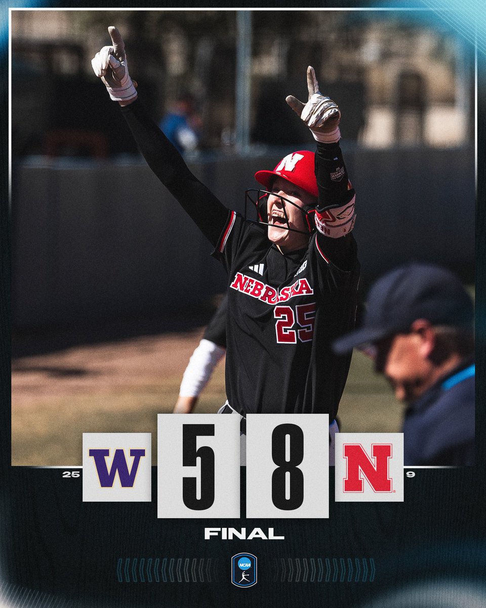 HOW ABOUT THOSE HUSKERS? 🌽

No. 9 <a href="/HuskerSoftball/">Nebraska Softball</a> defeats No. 25 Washington, 8-5!

#NCAASoftball