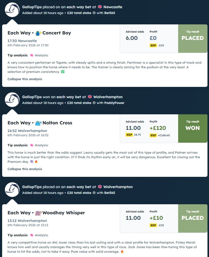 🏇 PREMIUM FREE WEEKLY GALLOPTIPS
Discipline, Analysis &amp; daily results .         
Join now: t.me/GallopTips 
#Newcastle #WOLVERHAMPTON #UKHorses #DailyTips #BettingExpert #HorseTips