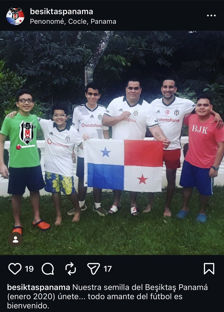 Me acabo de enterar que existe una peña del Besiktas en Panamá 🐐