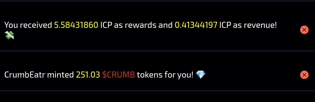 Every minute online has value – and <a href="/CrumbEatr/">CrumbEatr</a> proves it.
Just earned 251 $Crumbs and 5+ $ICP today!
Stop wasting time on regular social media.
Join <a href="/CrumbEatr/">CrumbEatr</a> and turn your engagement into rewardsBest decentralized platform to be on right now!